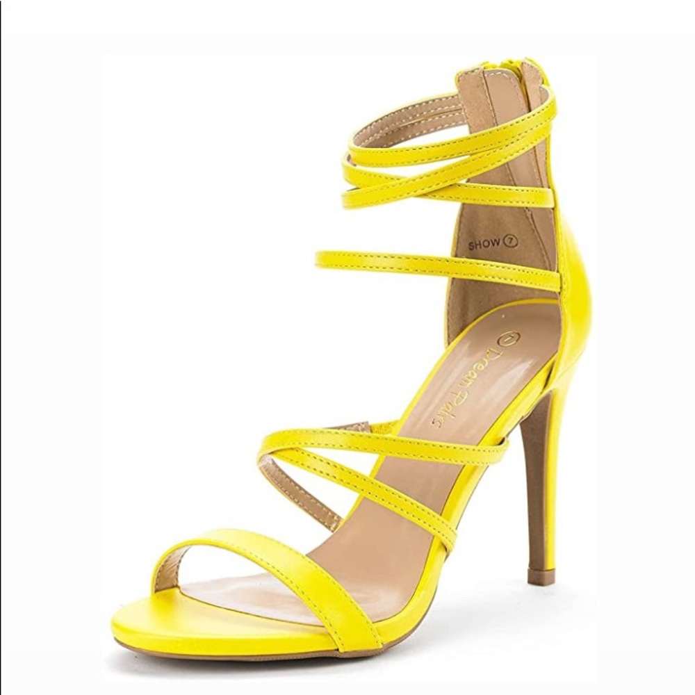 Women heels. Yellow heels
